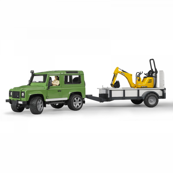 Jucarie - Masina de teren Land Rover Defender Station cu remorca 1 ax 02593 [2]