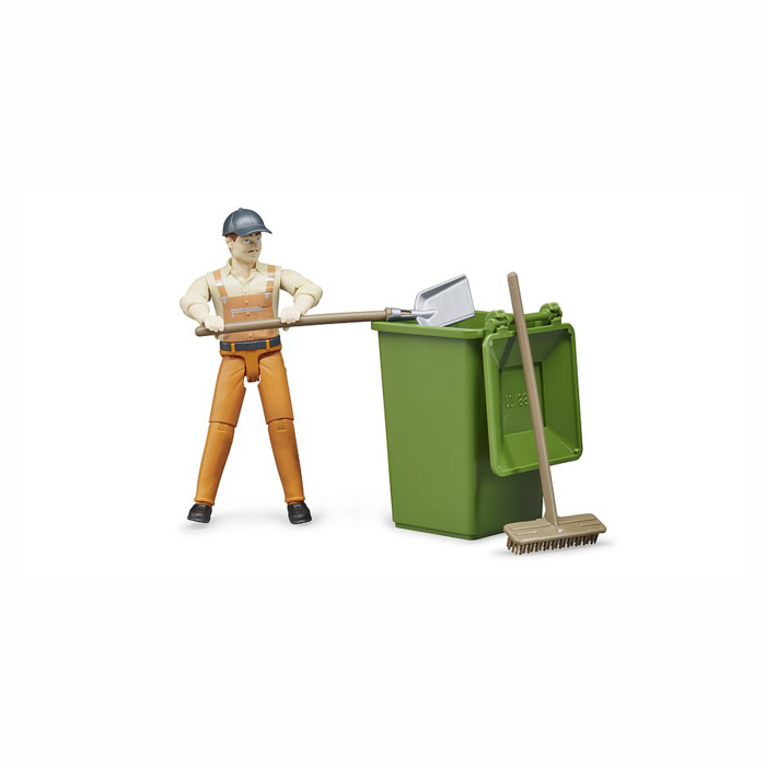 Jucărie - Set figurină lucrător salubritate cu accesorii [3]