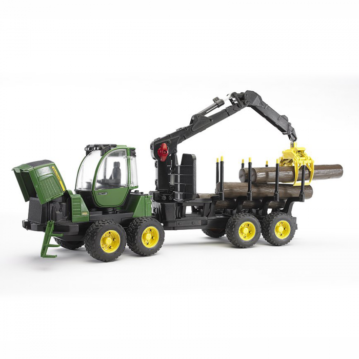 Jucarie - Tractor forestier John Deere 1210E cu 4 busteni si graifer 02133 Bruder 02133   [4]