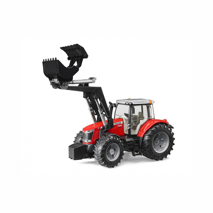 Jucarie - Tractor Massey Ferguson 7624 cu Incarcator Frontal 03047 Bruder 03047   [2]