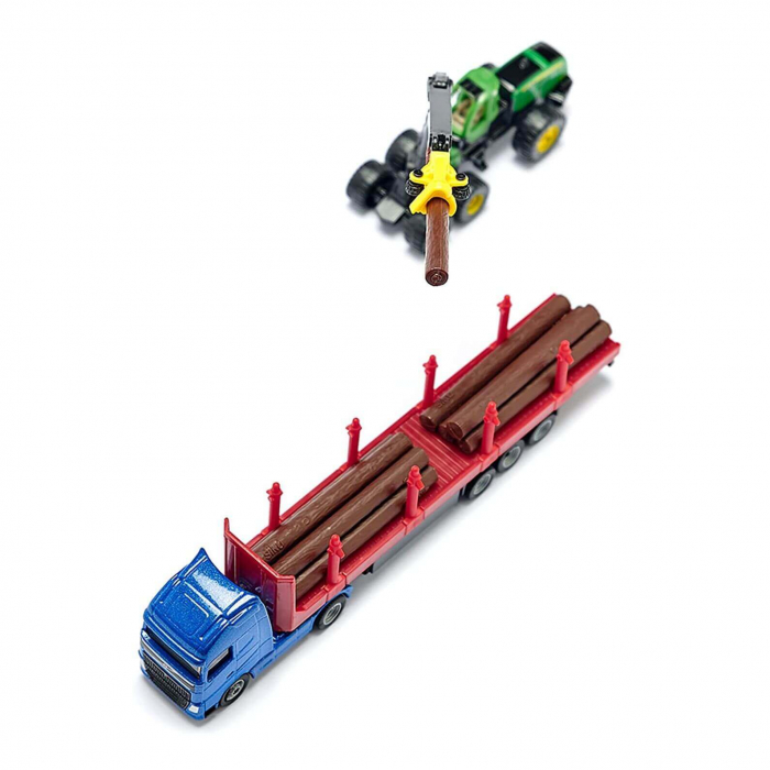 Jucarie - Camion MAN cu remorca de transport lemne 1659 Siku 1:87 01659 [6]