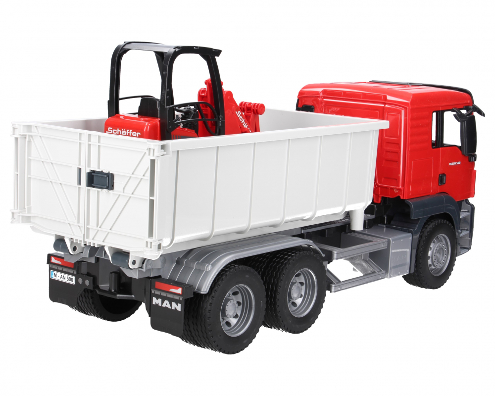 Jucarie - Camion MAN TGS cu container Abroll 03767  si incarcator Schaeff  2630 Bruder [3]