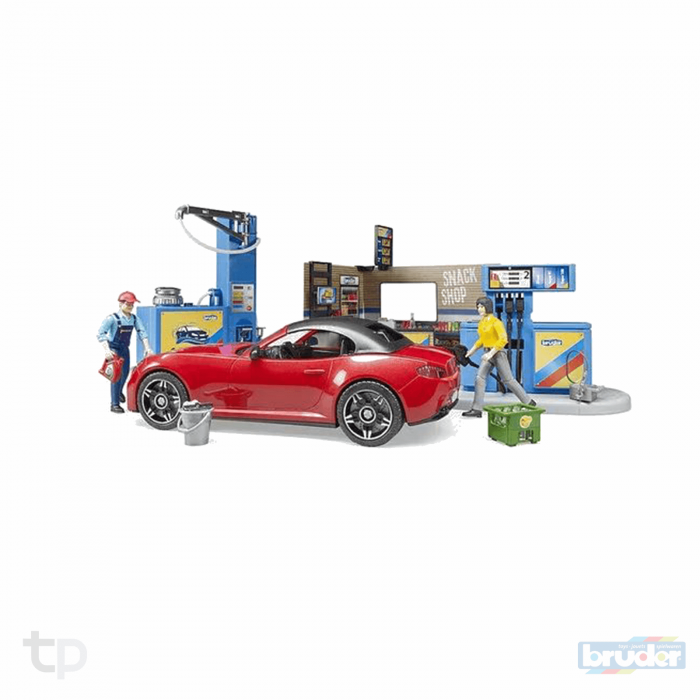 Set Benzinarie cu vehicul si spalatorie auto Bworld 62111 Bruder 62111 [3]