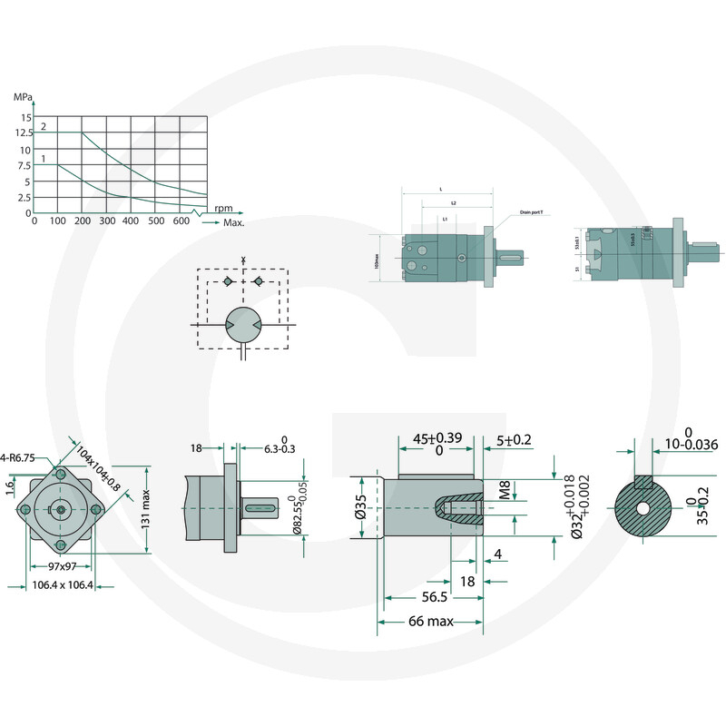 Motor hidraulic orbital BMS 200 cc D=32mm 87000811 | Tehnica Popan [2]
