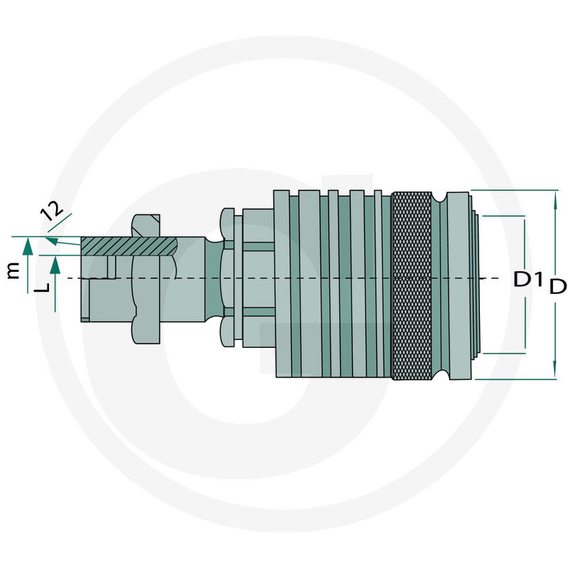Mufa mama cu filet ext.20 mm  KM-S 12S (M20x1,5 mm) DN12-BG3 KMS 12S 3  [2]
