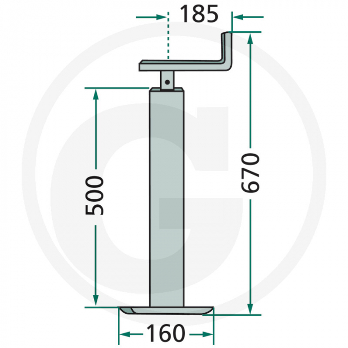 Picior sprijin remorca 160x670 220P560 P560   [2]
