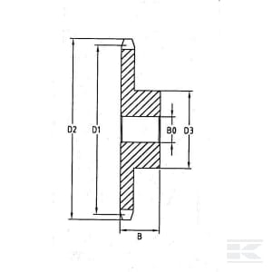 Pinion 17 dinți căliți, 1", lanț 16 B-1 [2]