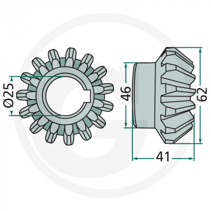 Pinion conic 15 dinti Z1100840 Z1100840 TC-94   [2]