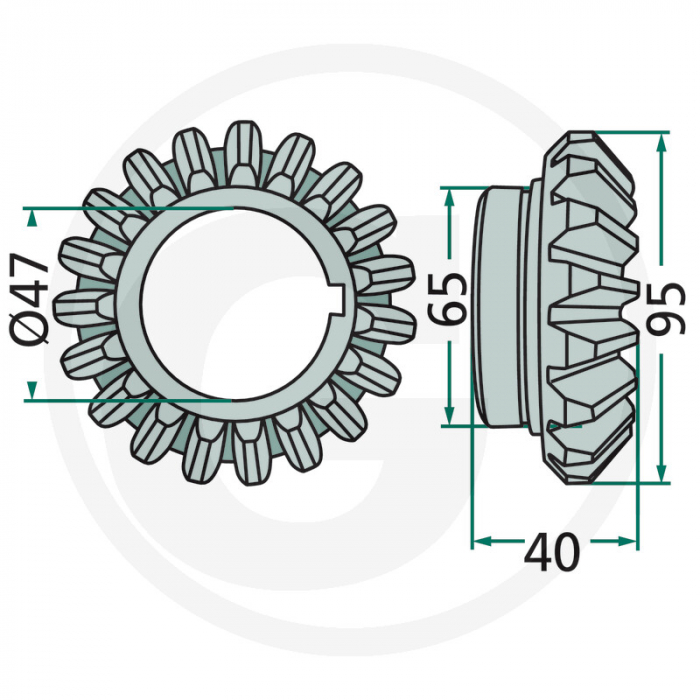 Pinion conic 19 dinti ET-28 ET-28 VGET-28   [2]
