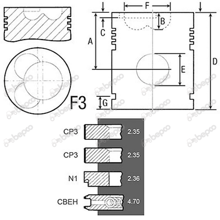 Piston echipat Ford *104.77  [2]