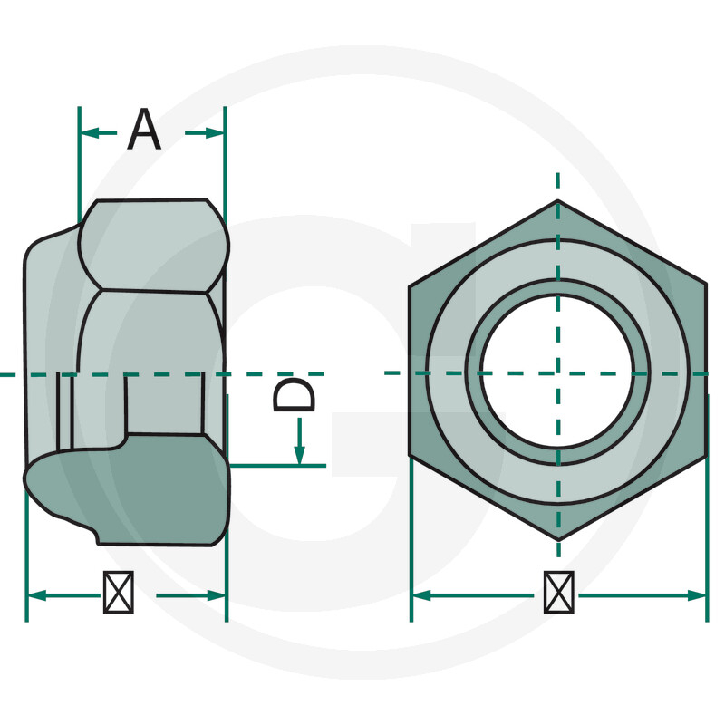 Piulita hexagonala DIN 985 M8x1,25m, gr.8.8  Deutz Fahr|Fella|Niemeyer|Pottinger|Rabe|Saphir|Strautmann|Taarup|Trioliet-Mullos|Vicon/PZ|Vaderstad [2]