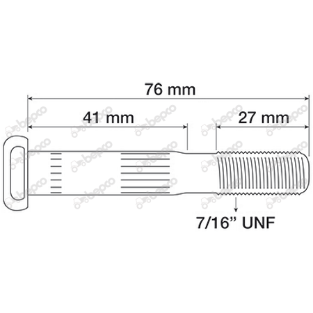 Prezon biela 7/16''UNF - L 76 mm Ford [2]
