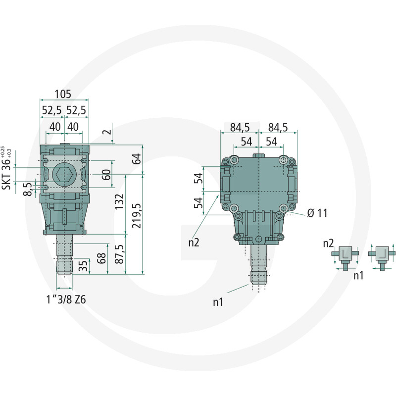 Reductor Deleks,1.46:1, pentru ax hexagonal [2]