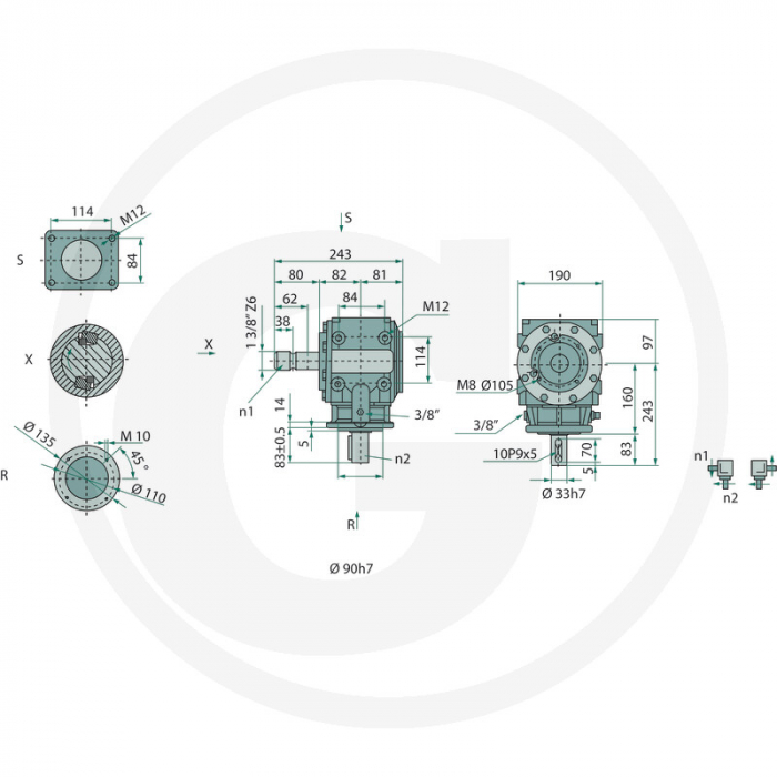 Reductor unghiular tocator 1:3 50CP 614397189 [2]