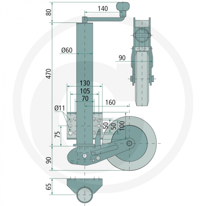 Roata de sprijin 200x60 mm AC296S 1860670 4802849X 14270286   [2]