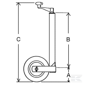 Roata de sprijin remorca 250 x 80 mm 1200 kg  [2]