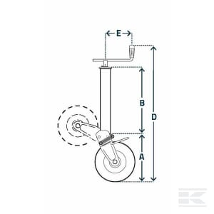 Roata de sprijin remorca 310 x 90 mm  1500 kg [2]