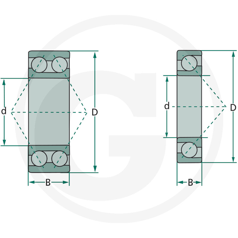 Rulment capac pompa hidraulica 10x30x14mm - Fiat 26795010   Fiat [2]