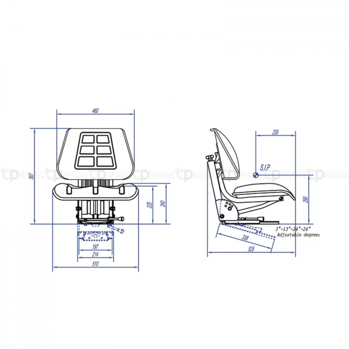 Scaun cu suspensie mecanica 5700036871913 8716106191451 TS21000GP [2]