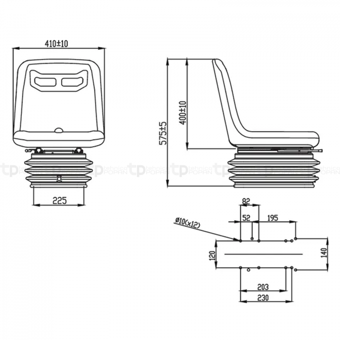 Scaun cu suspensie pe aer - PVC 8716106191321 TS51000GP   [2]
