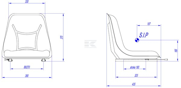 Scaun PVC negru TS12000KR [4]