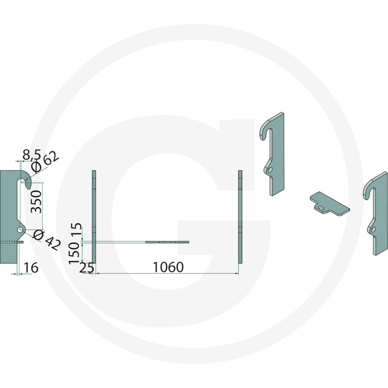 Set de prinderi pentru sudura, Dieci, 350x42 mm  Dieci [2]