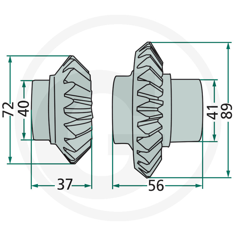 Set pinioane coasa Deutz Fahr KM 22, elicoidal (Z21-Z27) [2]