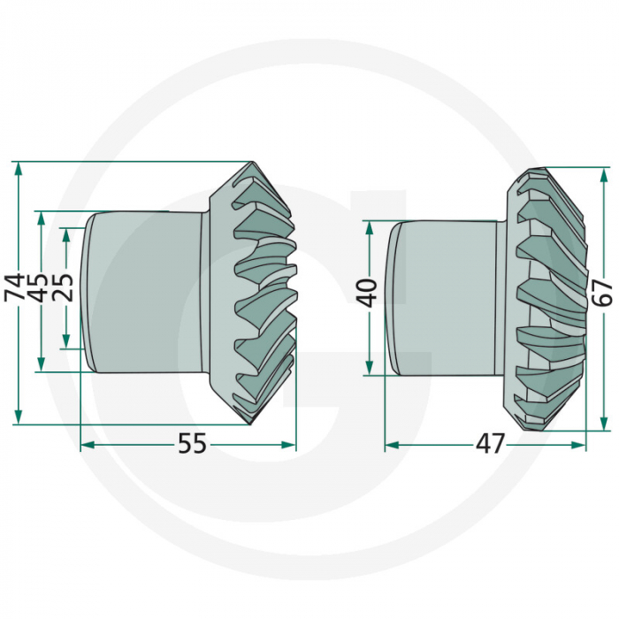 Set pinioane conice 22 si 21 dinti Deutz-Fahr 16502979+16502980 16502979+16502980 [2]
