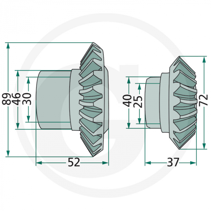 Set pinion Deutz-Fahr KM 24 27Z *30 /21 Z *25 16609867 16621988 06567375 06567377 [2]