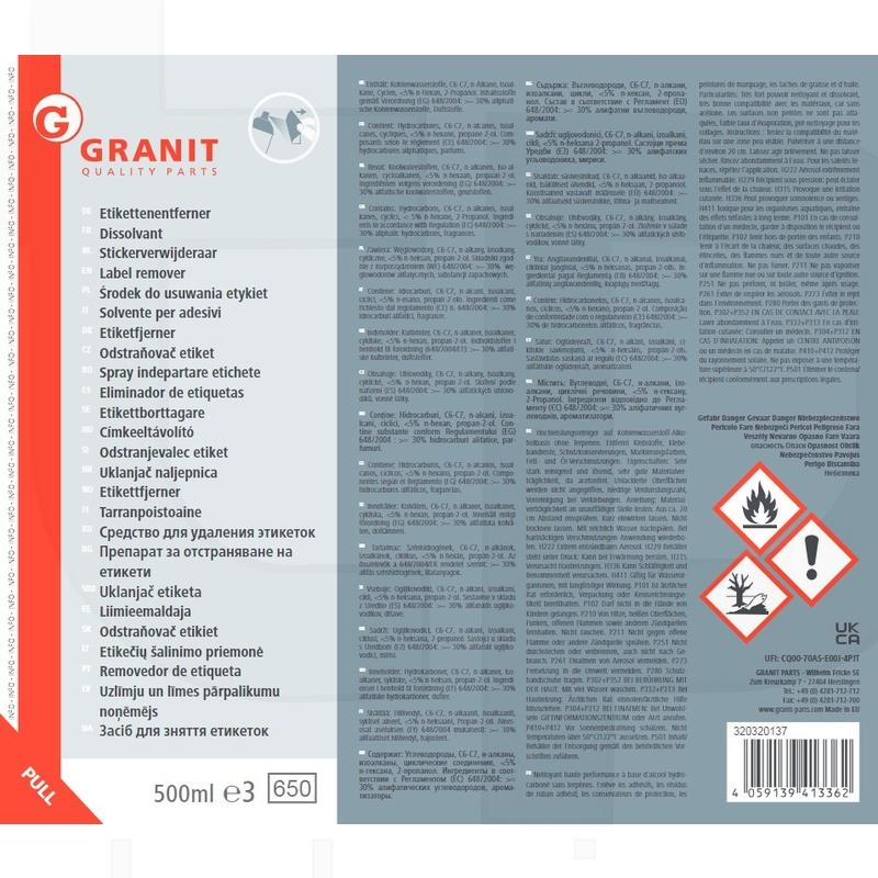 Spray pentru indepartarea etichetelor, 500 ml - Granit - cod 320320137 -tehnicapopan.ro [3]