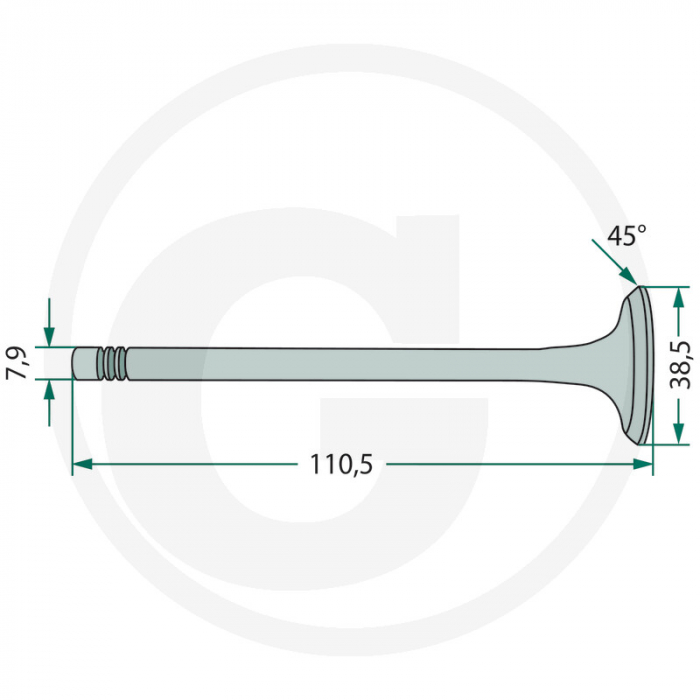 Supapa admisie Massey Ferguson 30/42-2 1884123 1884123M1 826168M1 VPA1030   [2]