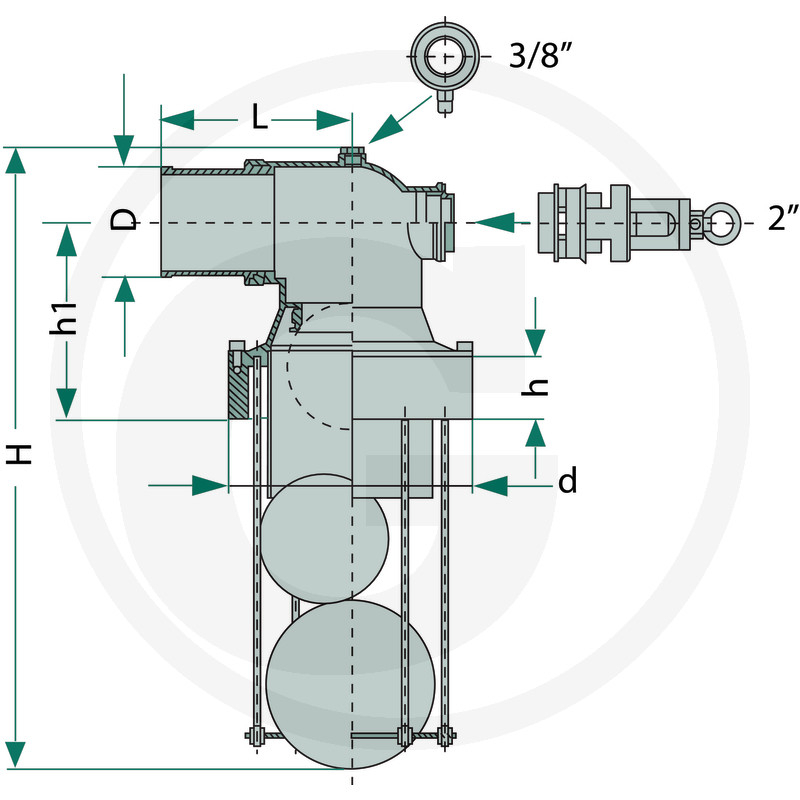 Supapa de preaplin vidanja 100 mm 12 405016100000 [2]
