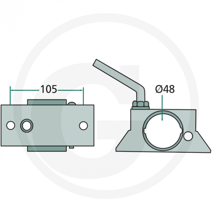 Suport roata sprijin Ø48 mm 1860644 230.00025 400305.001 14270294   [2]