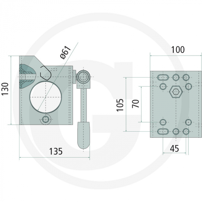 Suport roata sprijin Ø60 mm 249859 814249859   [2]