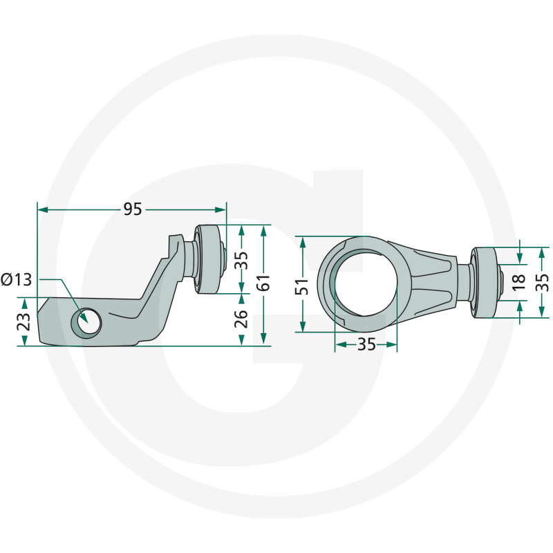 Suport rola grebla Deutz-Fahr [2]