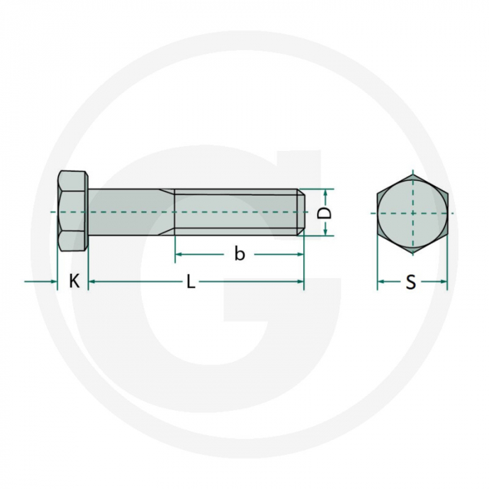 Surub cu cap hexagonal M8x60 487931221WR   [2]