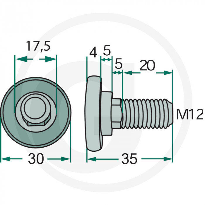 Surub cutit coasa Deutz-Fahr 1179280 1011080 12190807 [2]