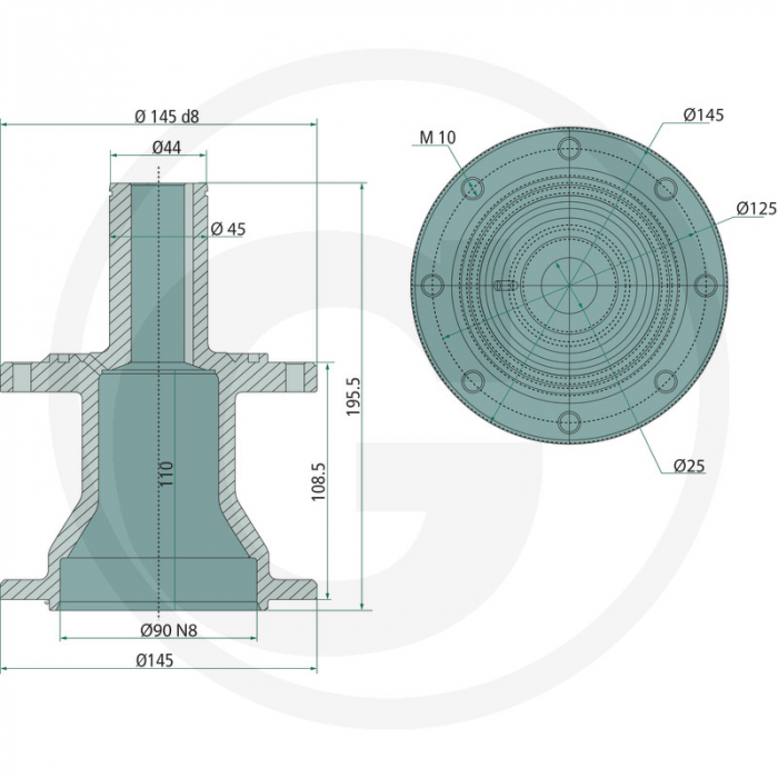 Tambur coasa Deutz-Fahr, Pöttinger 1.1071.010.006.00 06589630 64706589630F [2]
