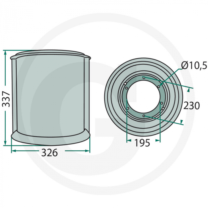 Tambur cositoare Fella 647140447F 140447 425201 FEL140447   [2]