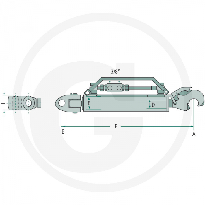 Tirant central hidraulic cat. 3 L 640 / 900 mm 3PHGCA240-3-28-L66 [2]
