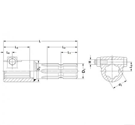 Adaptor priza cardan 1,3/4 6Z - 1,3/8 6Z 1083505 6710156 B531030403-6710006 B5310304036710006 ZGFRV.43 ZGFRV43 [3]
