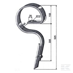 Landsberg / Pöttinger - Arc cultivator 32 x 12 mm L525 mm