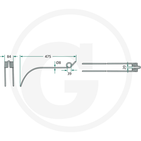 Arc grebla Claas L 475 mm  Claas|Vicon/PZ [1]
