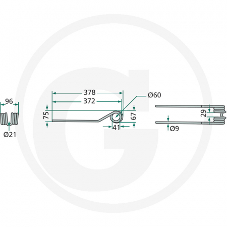 Arc greblă rotativă Deutz-Fahr 52506580456 06580456 1.1043.030.107.00 [1]
