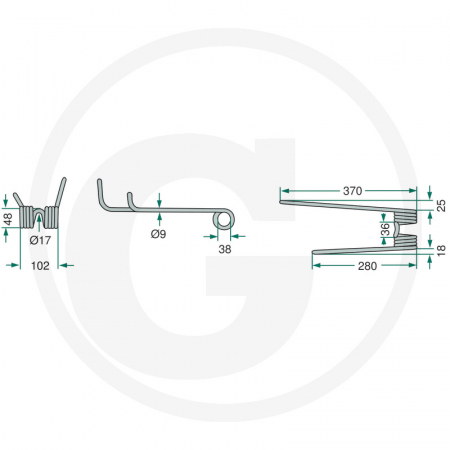 Arc intorcatoare Lely 52541003208L 41003208L SK1672   [1]