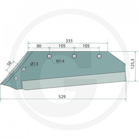 Brazdar cu varf reversibil PK301301 PK3.013.01   [1]