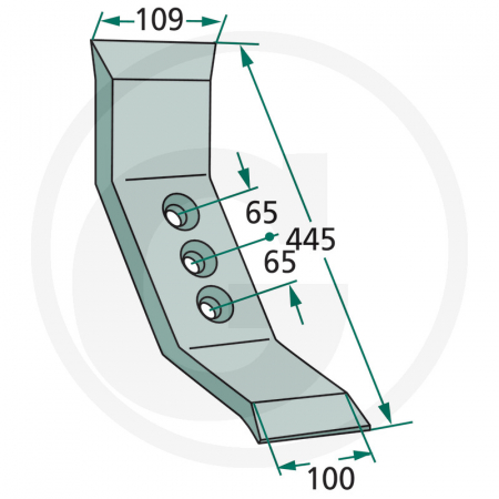 Brazdar cultivator 445x109x14 mm Pegoraro 101.PEG-30 101.PEG-30 3715   [1]