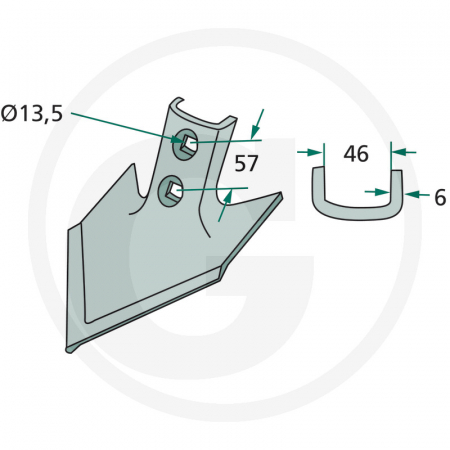 Brazdar „laba de gasca” Case IH 047-PWV-0400 047-PWV-0400 1547095C2 [1]