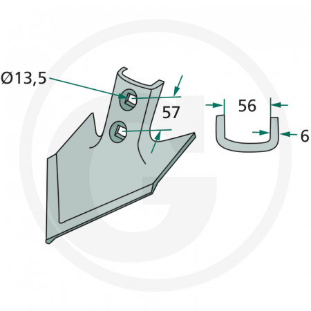 Brazdar „laba de gasca” John Deere 050-PWV-0600 050-PWV-0600   [1]