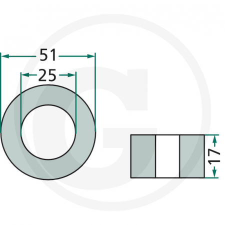 Bucsa tocatoare Ø 25x51x17 mm 18063-KUH-902 BAG02504 BAG02511   [1]